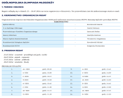 Plan regat OOM 2024